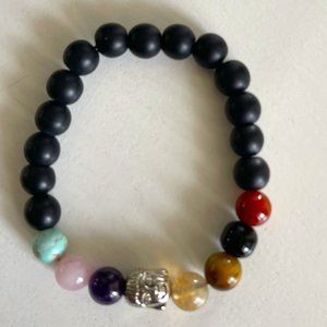 Bracelet Seven Chakra Stones with Amethist Stone